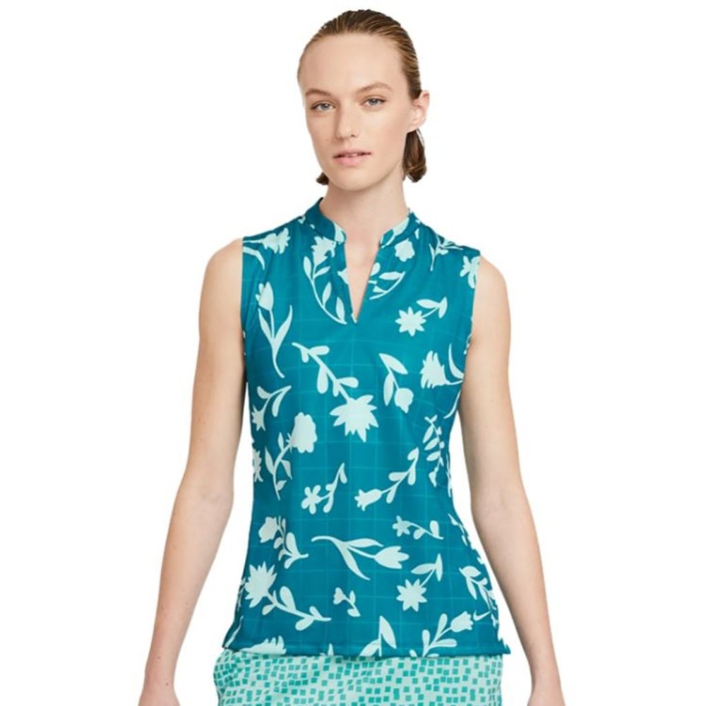 Nike Sleeveless Floral Print Golf Polo NWT Size M